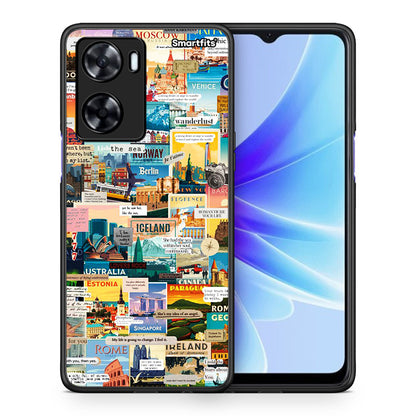 Θήκη Oppo A57s / A77s / A77 Live To Travel από τη Smartfits με σχέδιο στο πίσω μέρος και μαύρο περίβλημα | Oppo A57s / A77s / A77 Live To Travel case with colorful back and black bezels