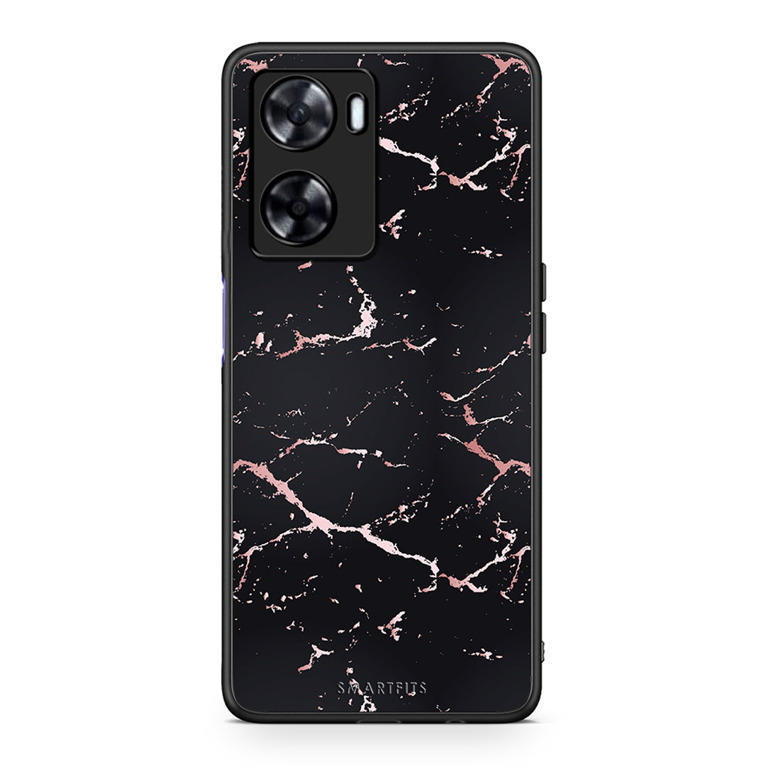 4 - Oppo A57s / A77s / A58 / OnePlus Nord N20 SE Black Rosegold Marble case, cover, bumper