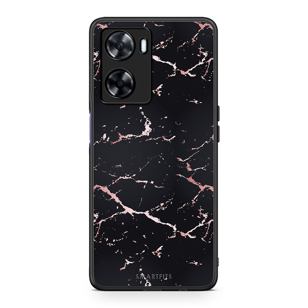 4 - Oppo A57s / A77s / A58 / OnePlus Nord N20 SE Black Rosegold Marble case, cover, bumper