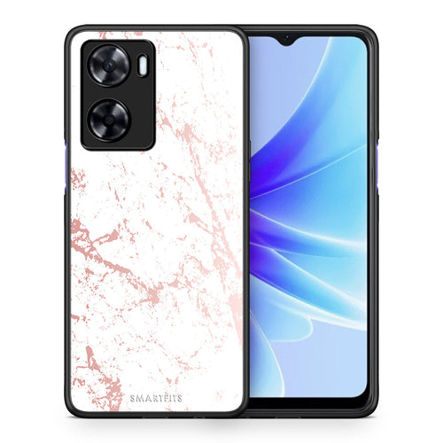 Θήκη Oppo A57s / A77s / A77 Pink Splash Marble από τη Smartfits με σχέδιο στο πίσω μέρος και μαύρο περίβλημα | Oppo A57s / A77s / A77 Pink Splash Marble case with colorful back and black bezels