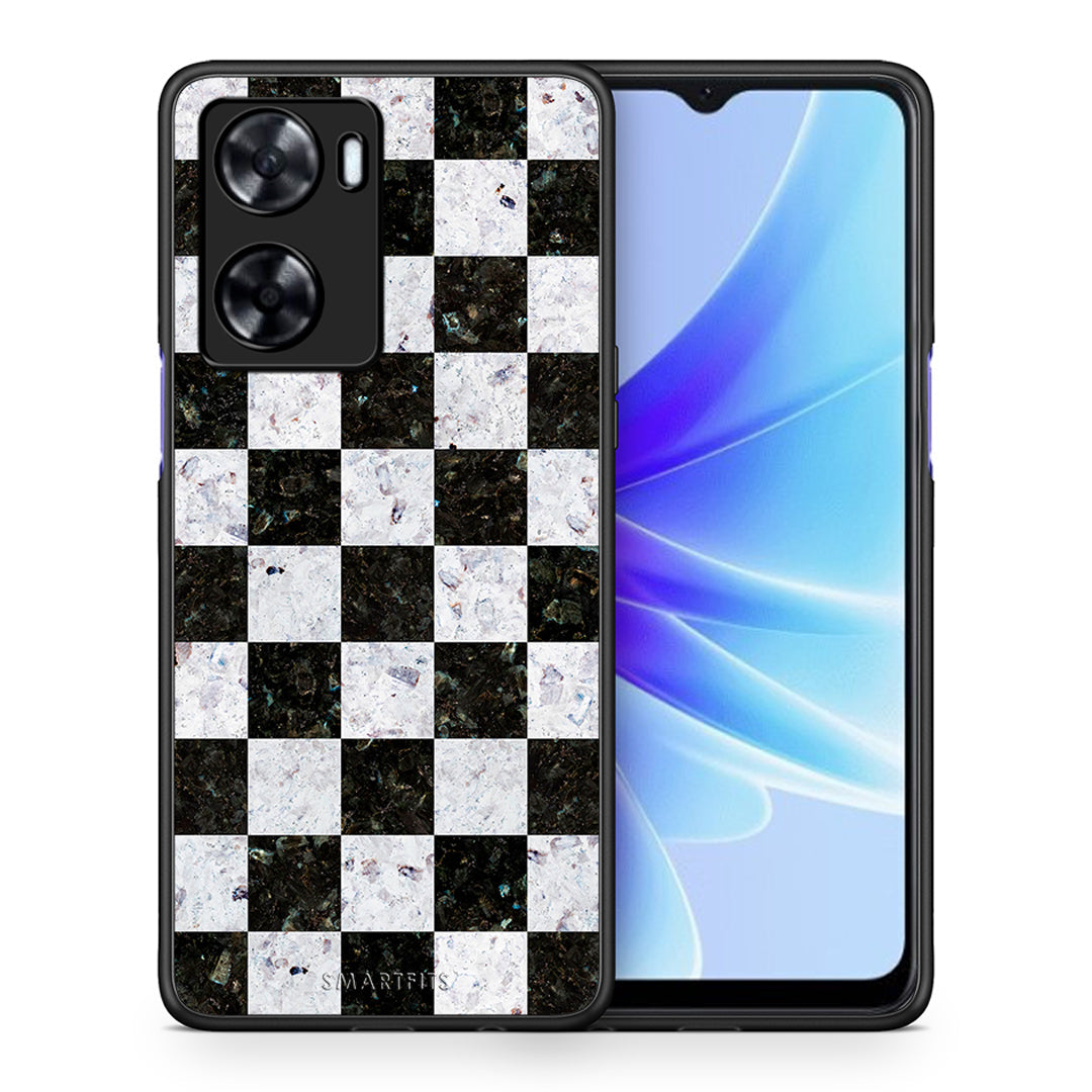 Θήκη Oppo A57s / A77s / A77 Square Geometric Marble από τη Smartfits με σχέδιο στο πίσω μέρος και μαύρο περίβλημα | Oppo A57s / A77s / A77 Square Geometric Marble case with colorful back and black bezels