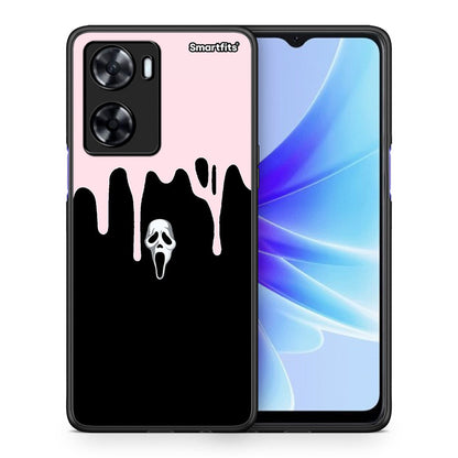 Θήκη Oppo A57s / A77s / A77 Melting Halloween Mask από τη Smartfits με σχέδιο στο πίσω μέρος και μαύρο περίβλημα | Oppo A57s / A77s / A77 Melting Halloween Mask case with colorful back and black bezels