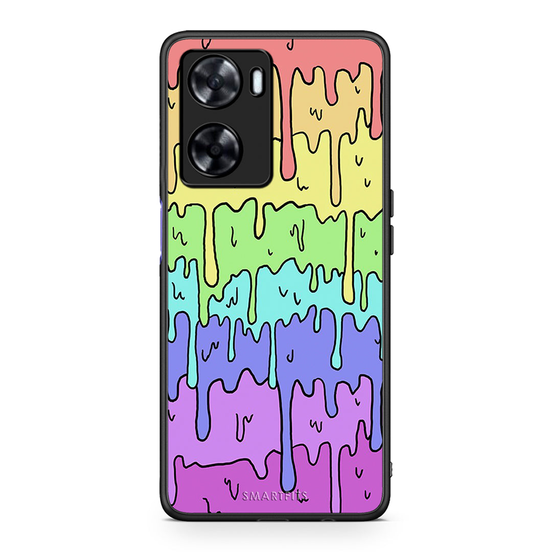 Oppo A57s / A77s / A77 Melting Rainbow θήκη από τη Smartfits με σχέδιο στο πίσω μέρος και μαύρο περίβλημα | Smartphone case with colorful back and black bezels by Smartfits