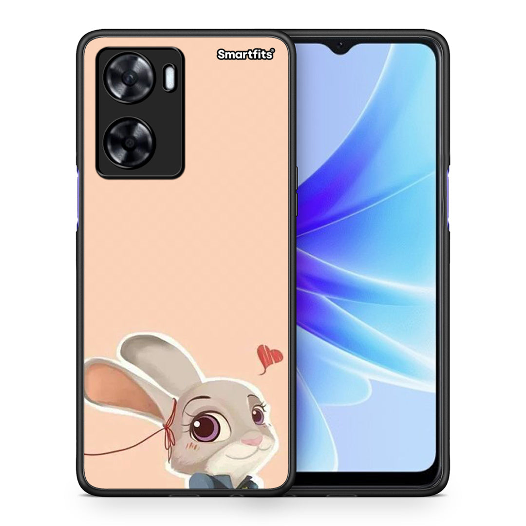 Θήκη Oppo A57s / A77s / A58 / OnePlus Nord N20 SE Nick Wilde And Judy Hopps Love 2 από τη Smartfits με σχέδιο στο πίσω μέρος και μαύρο περίβλημα | Oppo A57s / A77s / A58 / OnePlus Nord N20 SE Nick Wilde And Judy Hopps Love 2 case with colorful back and black bezels