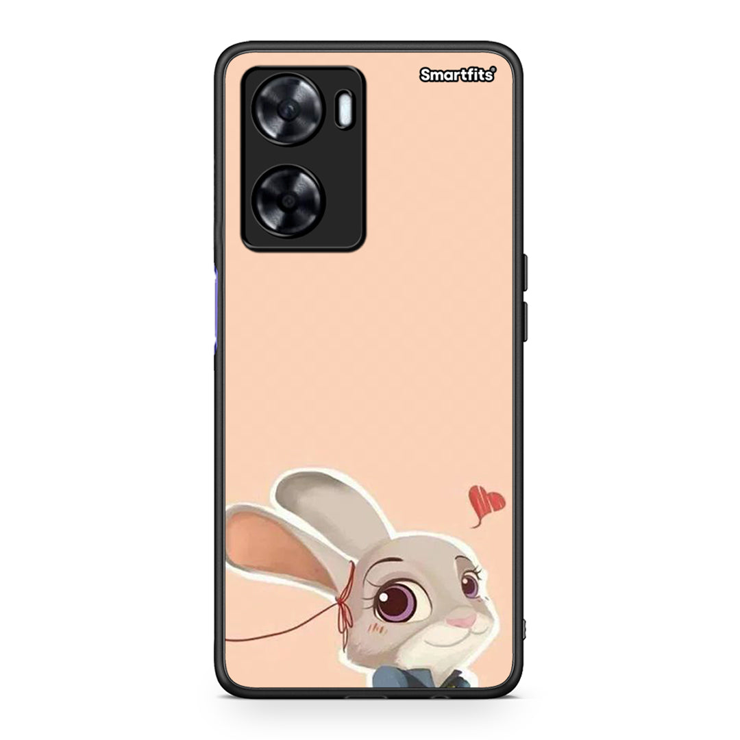 Oppo A57s / A77s / A58 / OnePlus Nord N20 SE Nick Wilde And Judy Hopps Love 2 θήκη από τη Smartfits με σχέδιο στο πίσω μέρος και μαύρο περίβλημα | Smartphone case with colorful back and black bezels by Smartfits