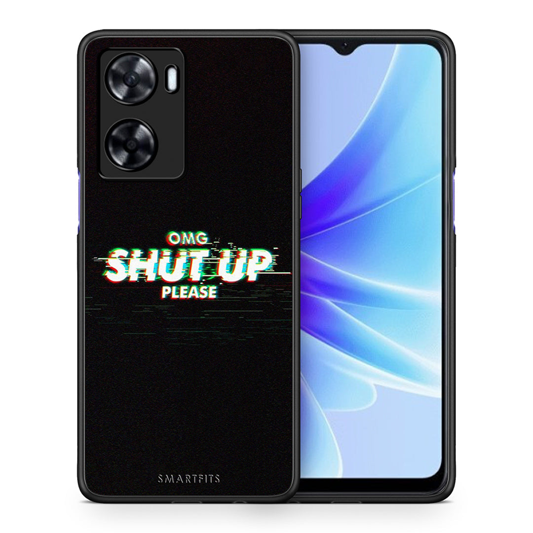 Θήκη Oppo A57s / A77s / A77 OMG ShutUp από τη Smartfits με σχέδιο στο πίσω μέρος και μαύρο περίβλημα | Oppo A57s / A77s / A77 OMG ShutUp case with colorful back and black bezels