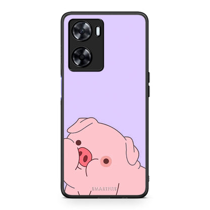Oppo A57s / A77s / A77 Pig Love 2 Θήκη Αγίου Βαλεντίνου από τη Smartfits με σχέδιο στο πίσω μέρος και μαύρο περίβλημα | Smartphone case with colorful back and black bezels by Smartfits