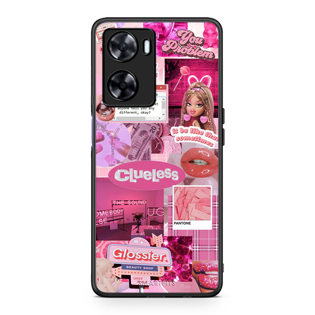 Oppo A57s / A77s / A77 Pink Love Θήκη Αγίου Βαλεντίνου από τη Smartfits με σχέδιο στο πίσω μέρος και μαύρο περίβλημα | Smartphone case with colorful back and black bezels by Smartfits