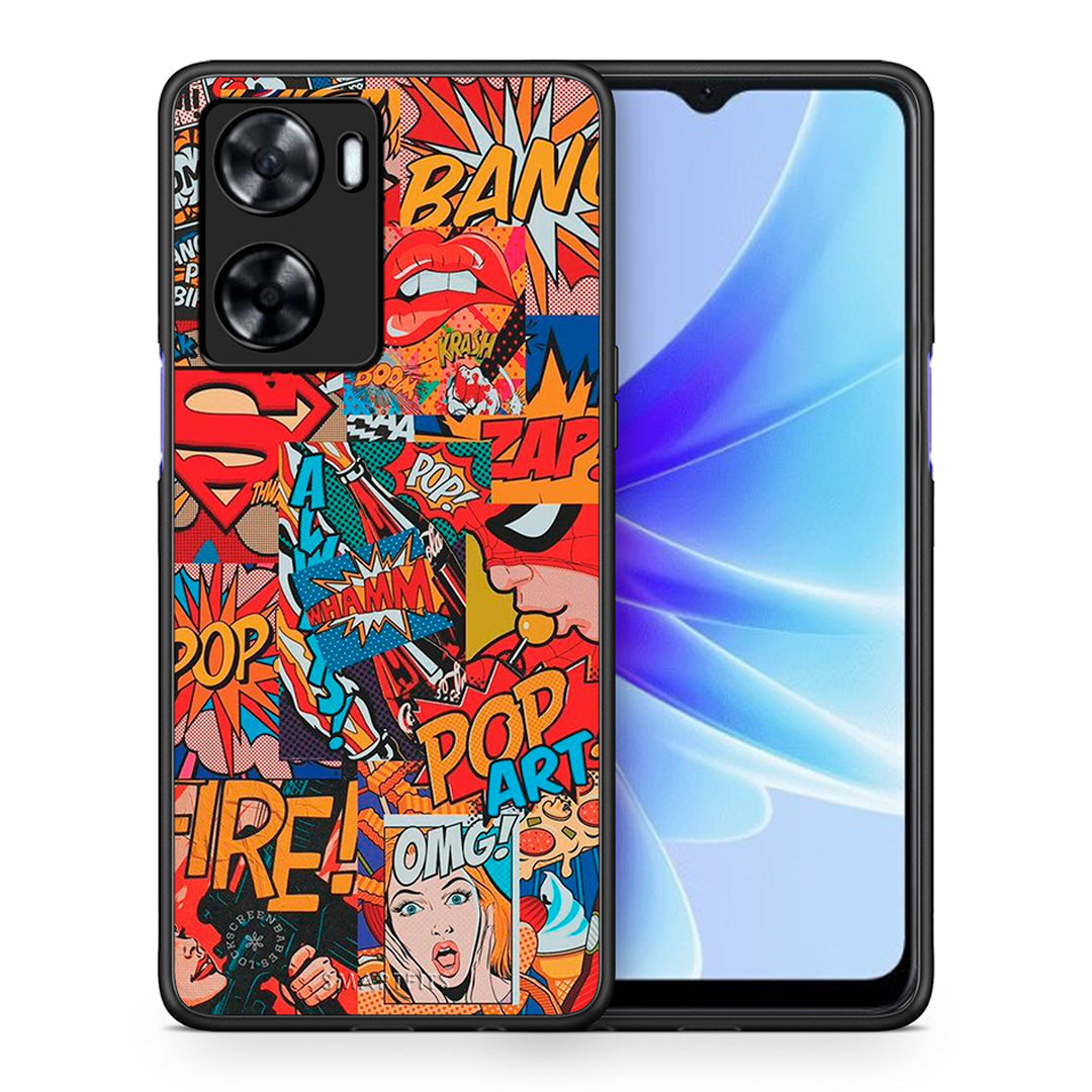 Θήκη Oppo A57s / A77s / A58 / OnePlus Nord N20 SE PopArt OMG από τη Smartfits με σχέδιο στο πίσω μέρος και μαύρο περίβλημα | Oppo A57s / A77s / A58 / OnePlus Nord N20 SE PopArt OMG case with colorful back and black bezels