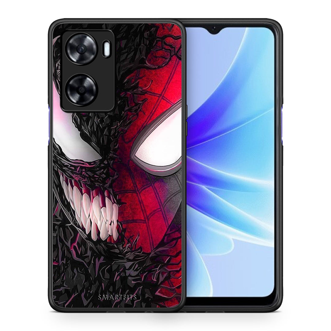 Θήκη Oppo A57s / A77s / A58 / OnePlus Nord N20 SE SpiderVenom PopArt από τη Smartfits με σχέδιο στο πίσω μέρος και μαύρο περίβλημα | Oppo A57s / A77s / A58 / OnePlus Nord N20 SE SpiderVenom PopArt case with colorful back and black bezels