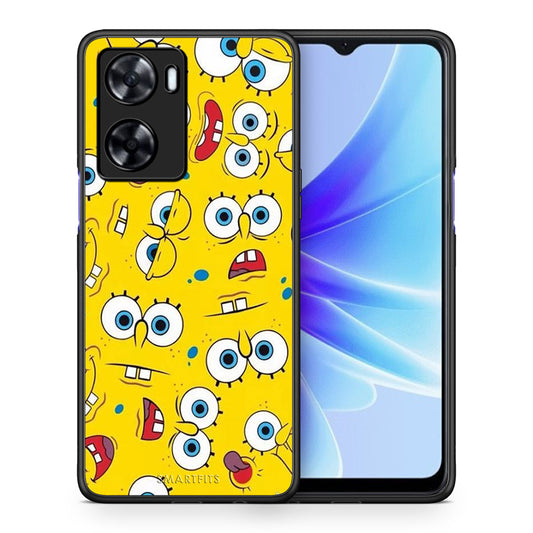 Θήκη Oppo A57s / A77s / A77 Sponge PopArt από τη Smartfits με σχέδιο στο πίσω μέρος και μαύρο περίβλημα | Oppo A57s / A77s / A77 Sponge PopArt case with colorful back and black bezels