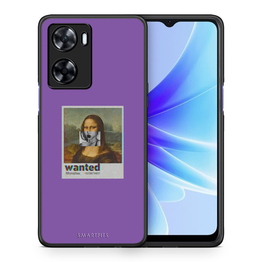 Θήκη Oppo A57s / A77s / A58 / OnePlus Nord N20 SE Monalisa Popart από τη Smartfits με σχέδιο στο πίσω μέρος και μαύρο περίβλημα | Oppo A57s / A77s / A58 / OnePlus Nord N20 SE Monalisa Popart case with colorful back and black bezels