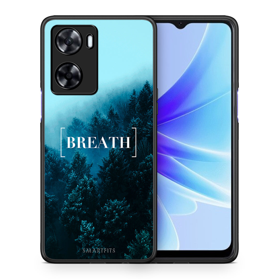 Θήκη Oppo A57s / A77s / A58 / OnePlus Nord N20 SE Breath Quote από τη Smartfits με σχέδιο στο πίσω μέρος και μαύρο περίβλημα | Oppo A57s / A77s / A58 / OnePlus Nord N20 SE Breath Quote case with colorful back and black bezels