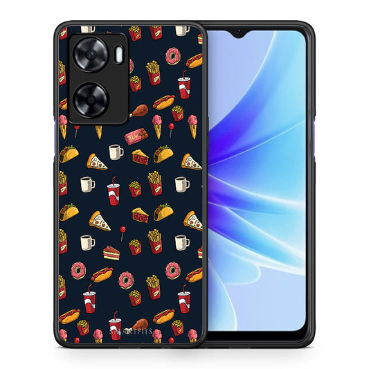 Θήκη Oppo A57s / A77s / A77 Hungry Random από τη Smartfits με σχέδιο στο πίσω μέρος και μαύρο περίβλημα | Oppo A57s / A77s / A77 Hungry Random case with colorful back and black bezels
