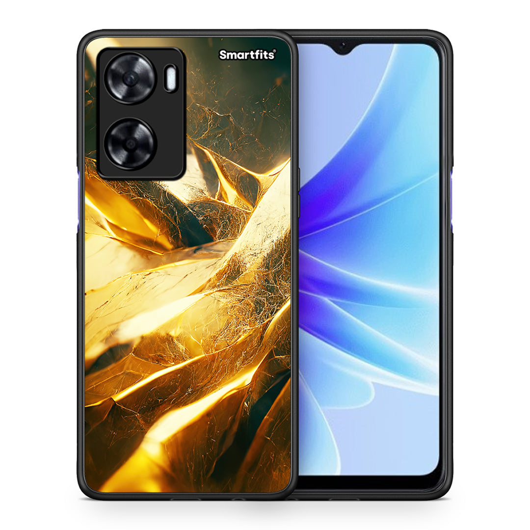 Θήκη Oppo A57s / A77s / A58 / OnePlus Nord N20 SE Real Gold από τη Smartfits με σχέδιο στο πίσω μέρος και μαύρο περίβλημα | Oppo A57s / A77s / A58 / OnePlus Nord N20 SE Real Gold case with colorful back and black bezels