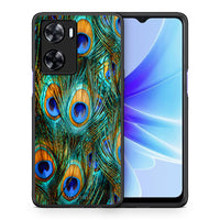 Thumbnail for Θήκη Oppo A57s / A77s / A58 / OnePlus Nord N20 SE Real Peacock Feathers από τη Smartfits με σχέδιο στο πίσω μέρος και μαύρο περίβλημα | Oppo A57s / A77s / A58 / OnePlus Nord N20 SE Real Peacock Feathers case with colorful back and black bezels