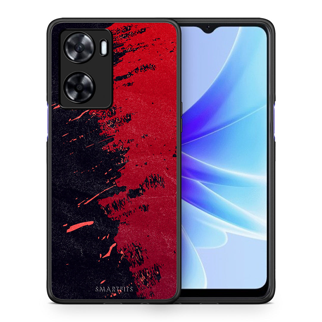 Θήκη Αγίου Βαλεντίνου Oppo A57s / A77s / A58 / OnePlus Nord N20 SE Red Paint από τη Smartfits με σχέδιο στο πίσω μέρος και μαύρο περίβλημα | Oppo A57s / A77s / A58 / OnePlus Nord N20 SE Red Paint case with colorful back and black bezels
