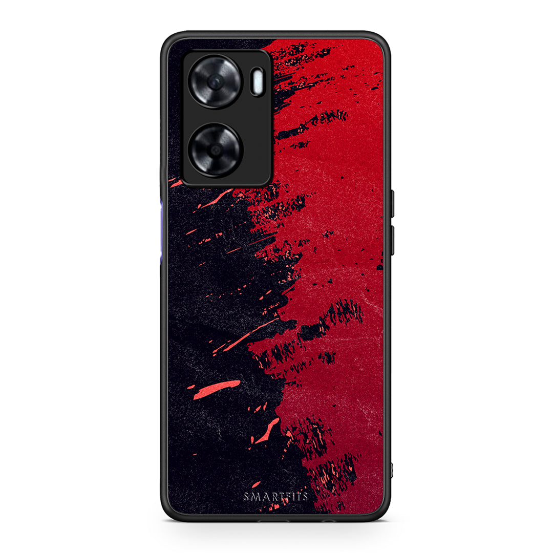 Oppo A57s / A77s / A77 Red Paint Θήκη Αγίου Βαλεντίνου από τη Smartfits με σχέδιο στο πίσω μέρος και μαύρο περίβλημα | Smartphone case with colorful back and black bezels by Smartfits