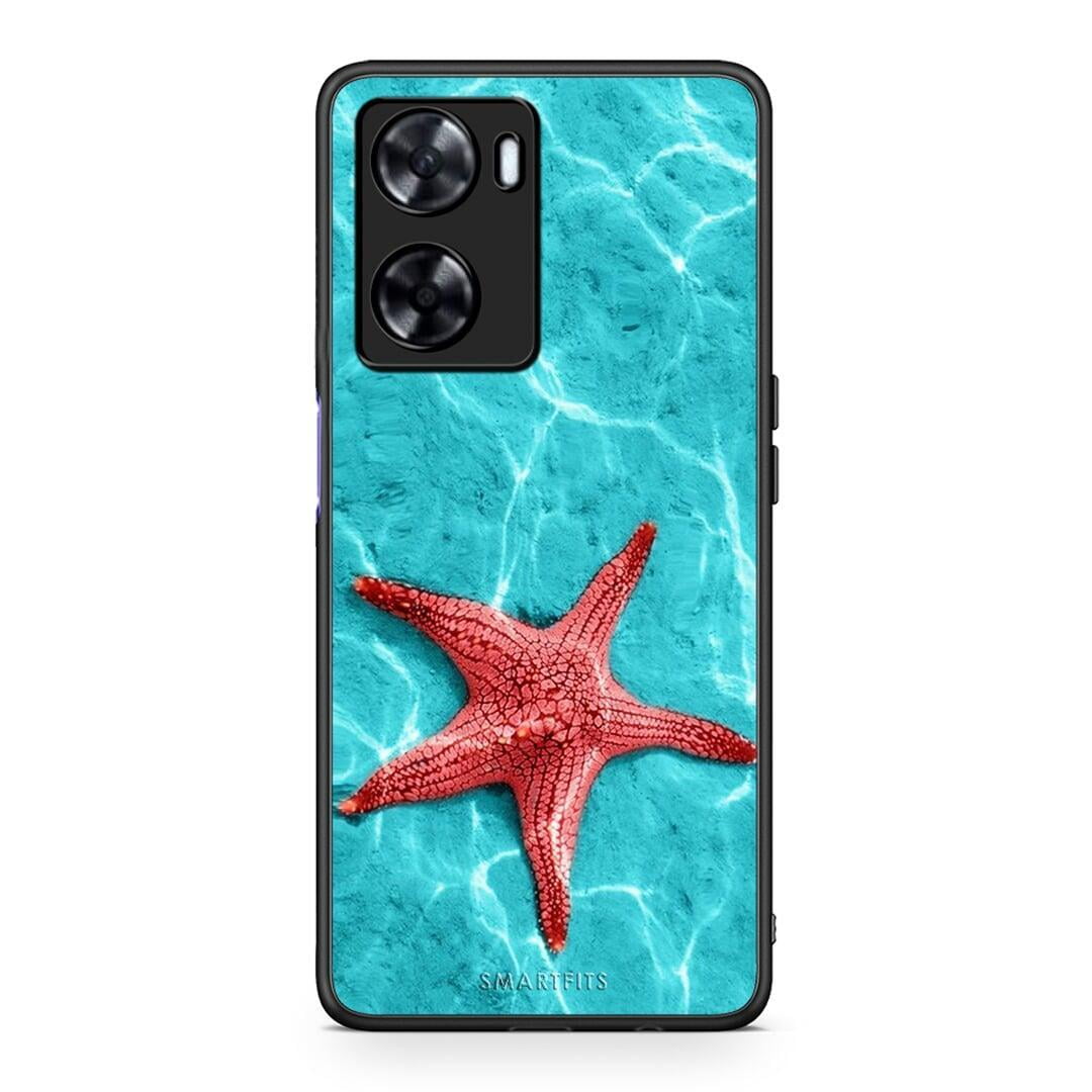 Oppo A57s / A77s / A58 / OnePlus Nord N20 SE Red Starfish Θήκη από τη Smartfits με σχέδιο στο πίσω μέρος και μαύρο περίβλημα | Smartphone case with colorful back and black bezels by Smartfits