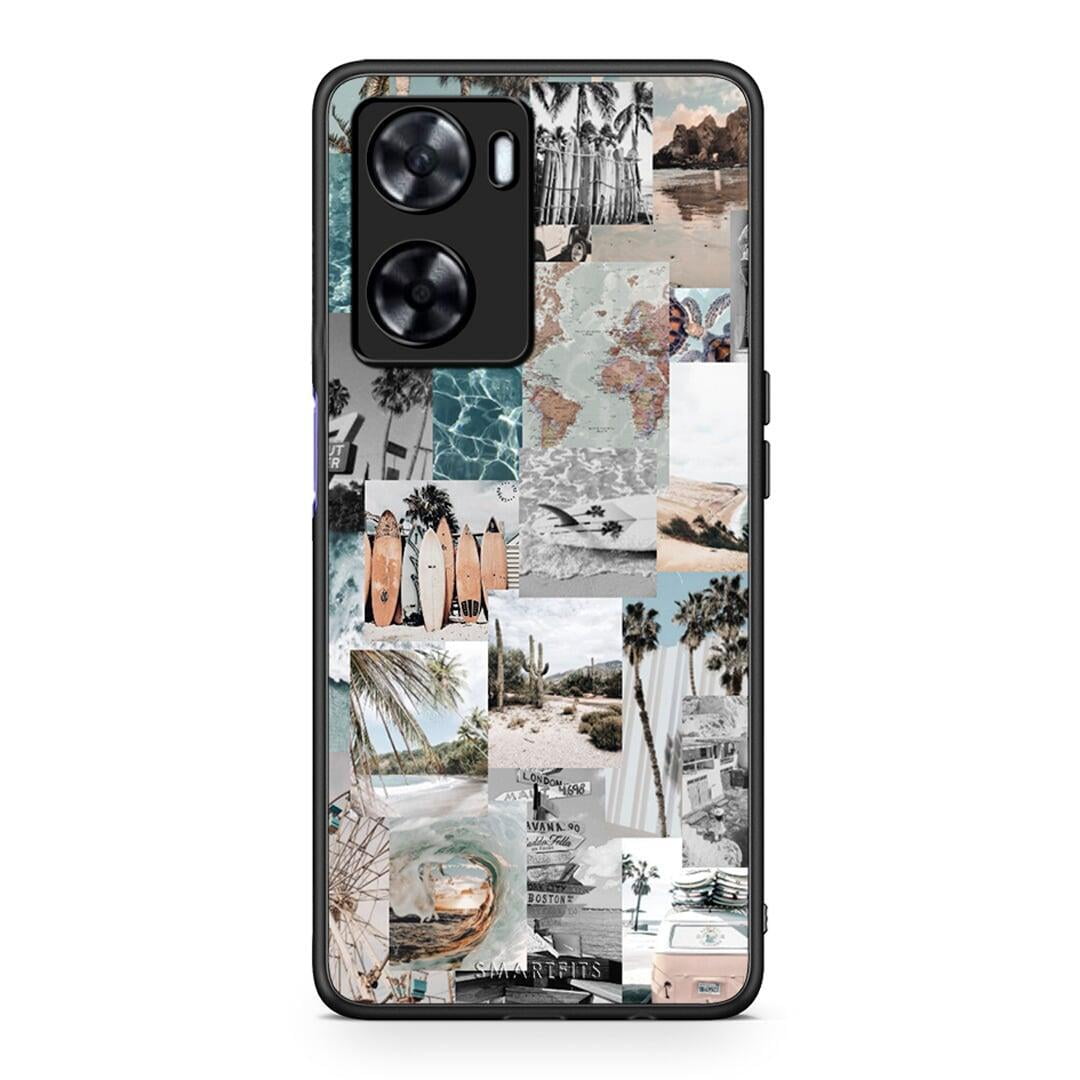 Oppo A57s / A77s / A58 / OnePlus Nord N20 SE Retro Beach Life Θήκη από τη Smartfits με σχέδιο στο πίσω μέρος και μαύρο περίβλημα | Smartphone case with colorful back and black bezels by Smartfits