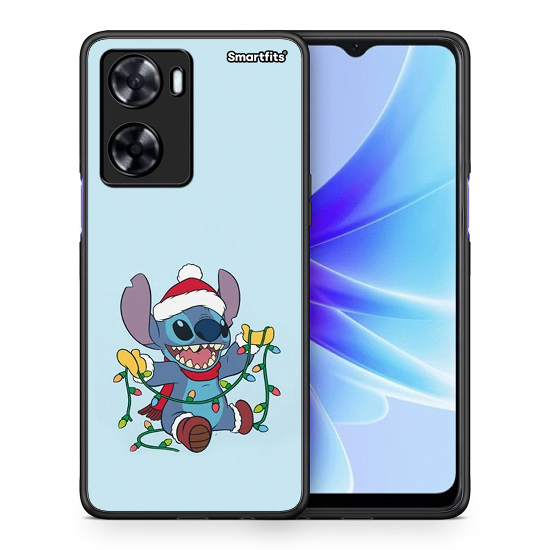 Θήκη Oppo A57s / A77s / A58 / OnePlus Nord N20 SE Santa Stich από τη Smartfits με σχέδιο στο πίσω μέρος και μαύρο περίβλημα | Oppo A57s / A77s / A58 / OnePlus Nord N20 SE Santa Stich case with colorful back and black bezels