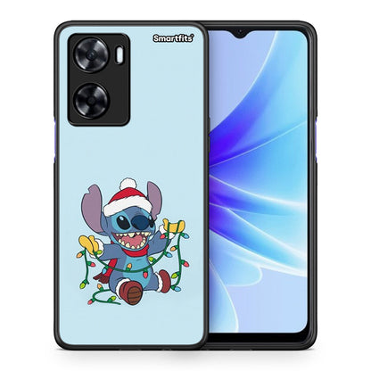 Θήκη Oppo A57s / A77s / A58 / OnePlus Nord N20 SE Santa Stich από τη Smartfits με σχέδιο στο πίσω μέρος και μαύρο περίβλημα | Oppo A57s / A77s / A58 / OnePlus Nord N20 SE Santa Stich case with colorful back and black bezels
