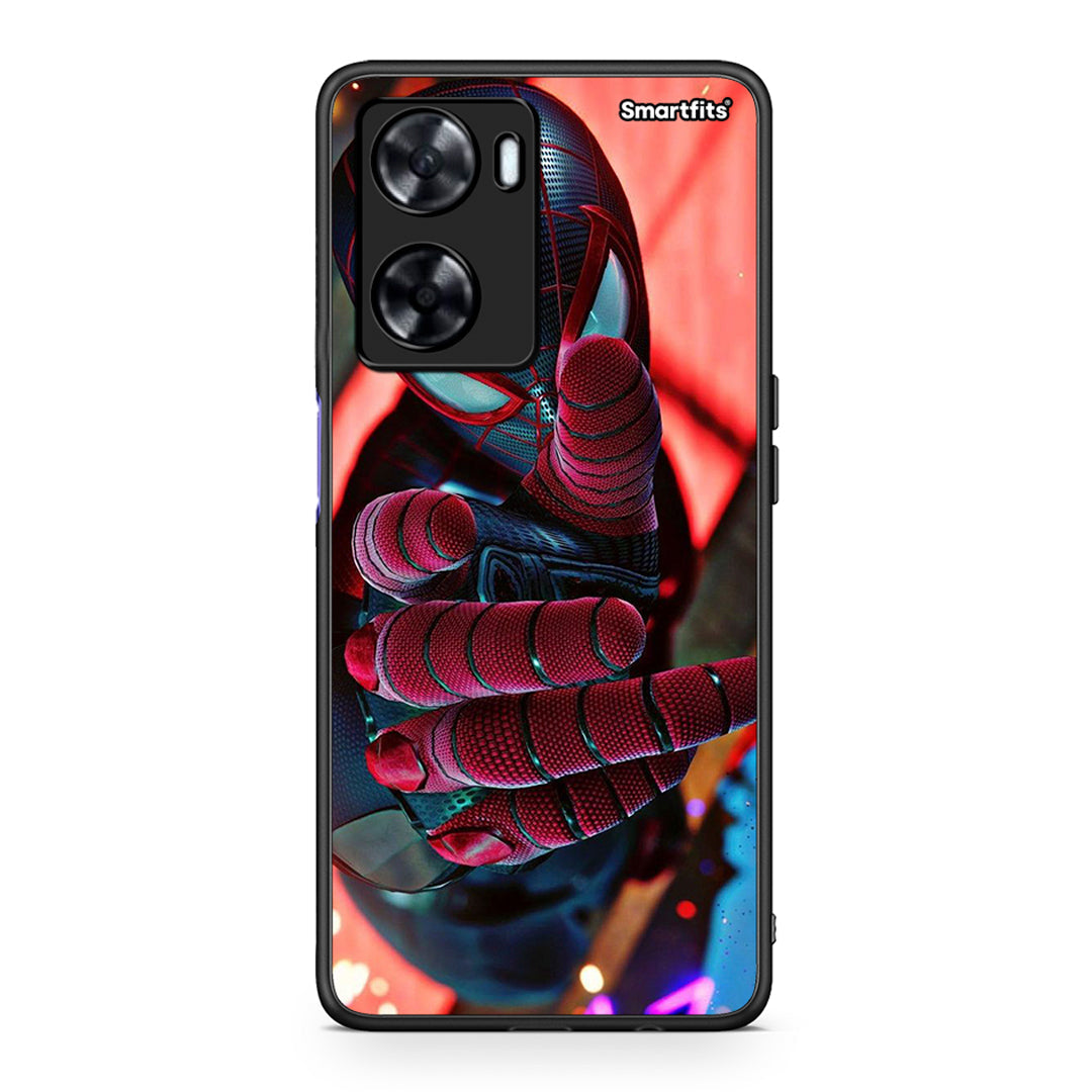 Oppo A57s / A77s / A58 / OnePlus Nord N20 SE Spider Hand θήκη από τη Smartfits με σχέδιο στο πίσω μέρος και μαύρο περίβλημα | Smartphone case with colorful back and black bezels by Smartfits