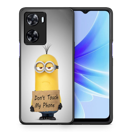 Θήκη Oppo A57s / A77s / A77 Minion Text από τη Smartfits με σχέδιο στο πίσω μέρος και μαύρο περίβλημα | Oppo A57s / A77s / A77 Minion Text case with colorful back and black bezels