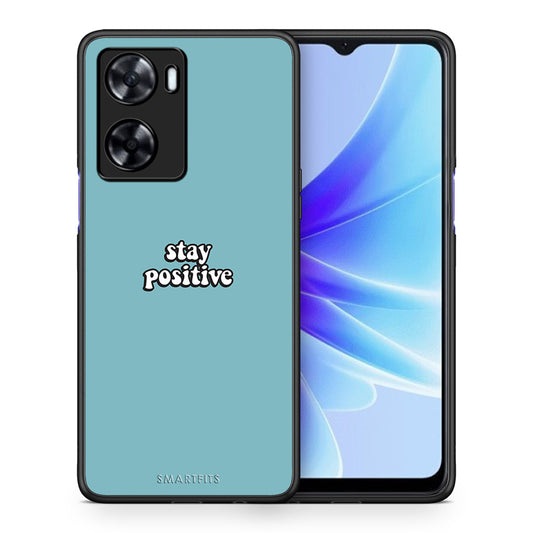 Θήκη Oppo A57s / A77s / A77 Positive Text από τη Smartfits με σχέδιο στο πίσω μέρος και μαύρο περίβλημα | Oppo A57s / A77s / A77 Positive Text case with colorful back and black bezels