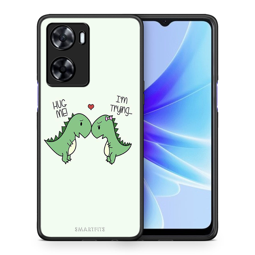 Θήκη Oppo A57s / A77s / A77 Rex Valentine από τη Smartfits με σχέδιο στο πίσω μέρος και μαύρο περίβλημα | Oppo A57s / A77s / A77 Rex Valentine case with colorful back and black bezels