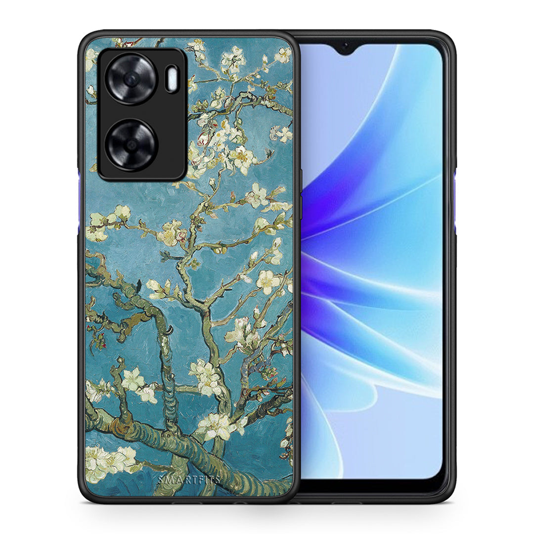 Θήκη Oppo A57s / A77s / A77 White Blossoms από τη Smartfits με σχέδιο στο πίσω μέρος και μαύρο περίβλημα | Oppo A57s / A77s / A77 White Blossoms case with colorful back and black bezels