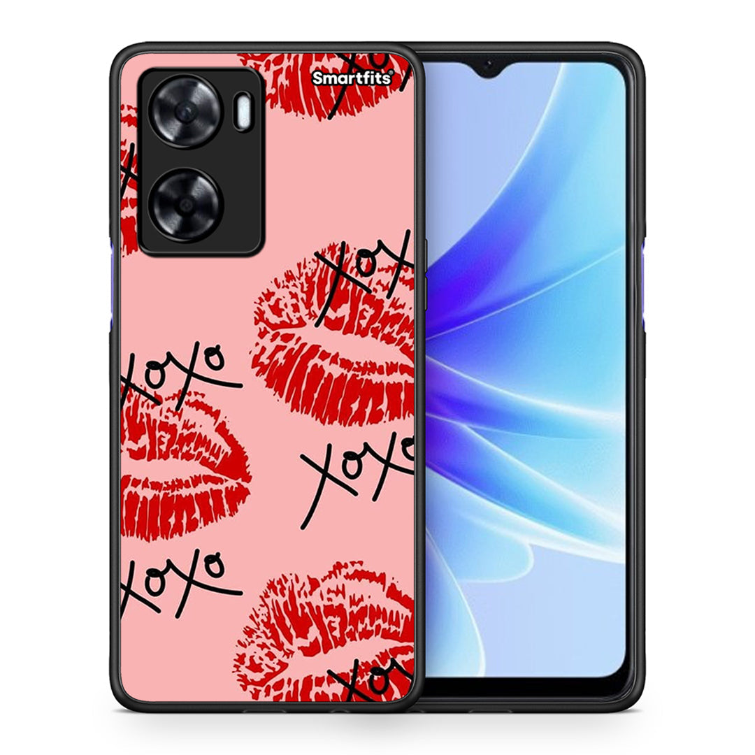 Θήκη Oppo A57s / A77s / A77 XOXO Lips από τη Smartfits με σχέδιο στο πίσω μέρος και μαύρο περίβλημα | Oppo A57s / A77s / A77 XOXO Lips case with colorful back and black bezels