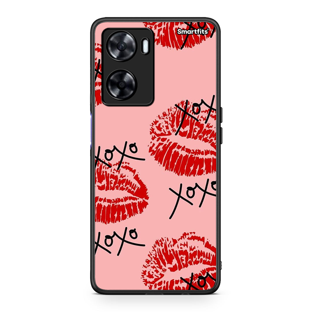 Oppo A57s / A77s / A77 XOXO Lips θήκη από τη Smartfits με σχέδιο στο πίσω μέρος και μαύρο περίβλημα | Smartphone case with colorful back and black bezels by Smartfits