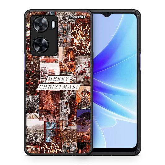 Θήκη Oppo A57s / A77s / A58 / OnePlus Nord N20 SE Xmas Collage από τη Smartfits με σχέδιο στο πίσω μέρος και μαύρο περίβλημα | Oppo A57s / A77s / A58 / OnePlus Nord N20 SE Xmas Collage case with colorful back and black bezels