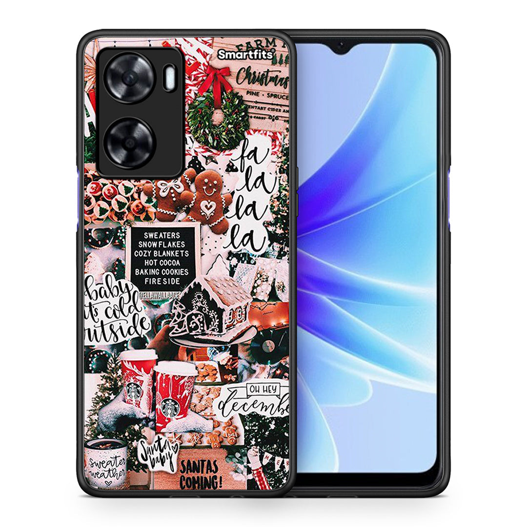 Θήκη Oppo A57s / A77s / A58 / OnePlus Nord N20 SE Xmas Habbits από τη Smartfits με σχέδιο στο πίσω μέρος και μαύρο περίβλημα | Oppo A57s / A77s / A58 / OnePlus Nord N20 SE Xmas Habbits case with colorful back and black bezels
