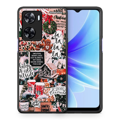 Θήκη Oppo A57s / A77s / A58 / OnePlus Nord N20 SE Xmas Habbits από τη Smartfits με σχέδιο στο πίσω μέρος και μαύρο περίβλημα | Oppo A57s / A77s / A58 / OnePlus Nord N20 SE Xmas Habbits case with colorful back and black bezels