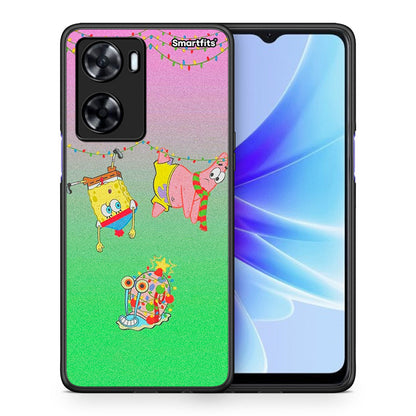 Θήκη Oppo A57s / A77s / A58 / OnePlus Nord N20 SE Xmas Lights από τη Smartfits με σχέδιο στο πίσω μέρος και μαύρο περίβλημα | Oppo A57s / A77s / A58 / OnePlus Nord N20 SE Xmas Lights case with colorful back and black bezels