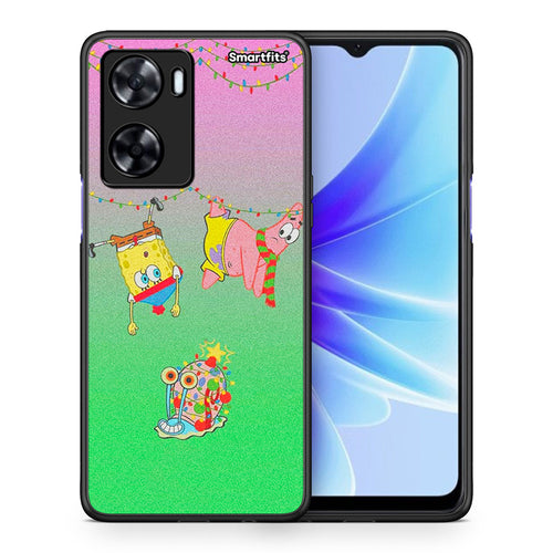Θήκη Oppo A57s / A77s / A58 / OnePlus Nord N20 SE Xmas Lights από τη Smartfits με σχέδιο στο πίσω μέρος και μαύρο περίβλημα | Oppo A57s / A77s / A58 / OnePlus Nord N20 SE Xmas Lights case with colorful back and black bezels