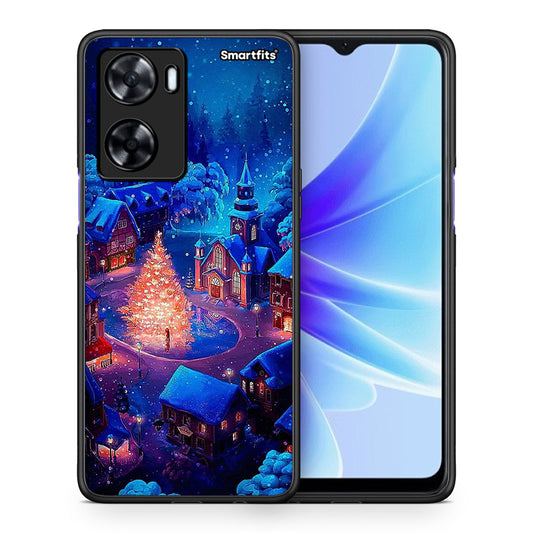 Θήκη Oppo A57s / A77s / A77 Xmas Village από τη Smartfits με σχέδιο στο πίσω μέρος και μαύρο περίβλημα | Oppo A57s / A77s / A77 Xmas Village case with colorful back and black bezels