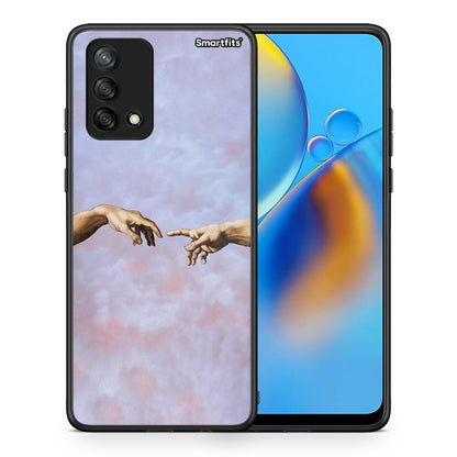 Θήκη Oppo A74 4G Adam Hand από τη Smartfits με σχέδιο στο πίσω μέρος και μαύρο περίβλημα | Oppo A74 4G Adam Hand case with colorful back and black bezels