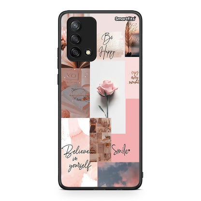 Oppo A74 4G Aesthetic Collage θήκη από τη Smartfits με σχέδιο στο πίσω μέρος και μαύρο περίβλημα | Smartphone case with colorful back and black bezels by Smartfits