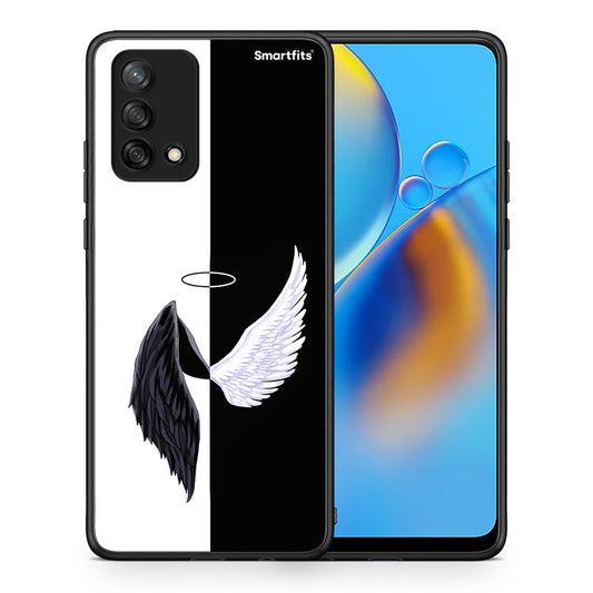 Θήκη Oppo A74 4G Angels Demons από τη Smartfits με σχέδιο στο πίσω μέρος και μαύρο περίβλημα | Oppo A74 4G Angels Demons case with colorful back and black bezels
