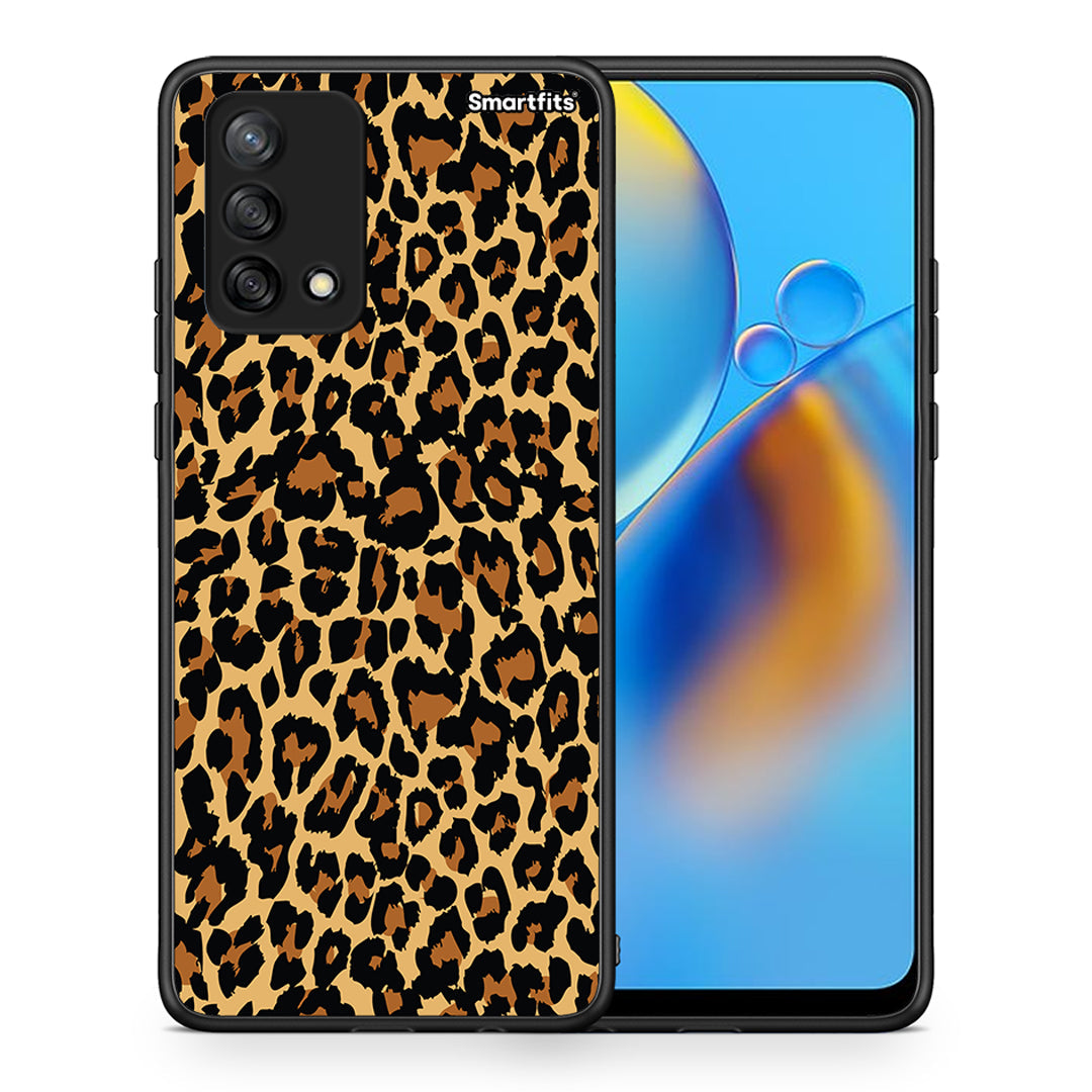 Θήκη Oppo A74 4G Leopard Animal από τη Smartfits με σχέδιο στο πίσω μέρος και μαύρο περίβλημα | Oppo A74 4G Leopard Animal case with colorful back and black bezels