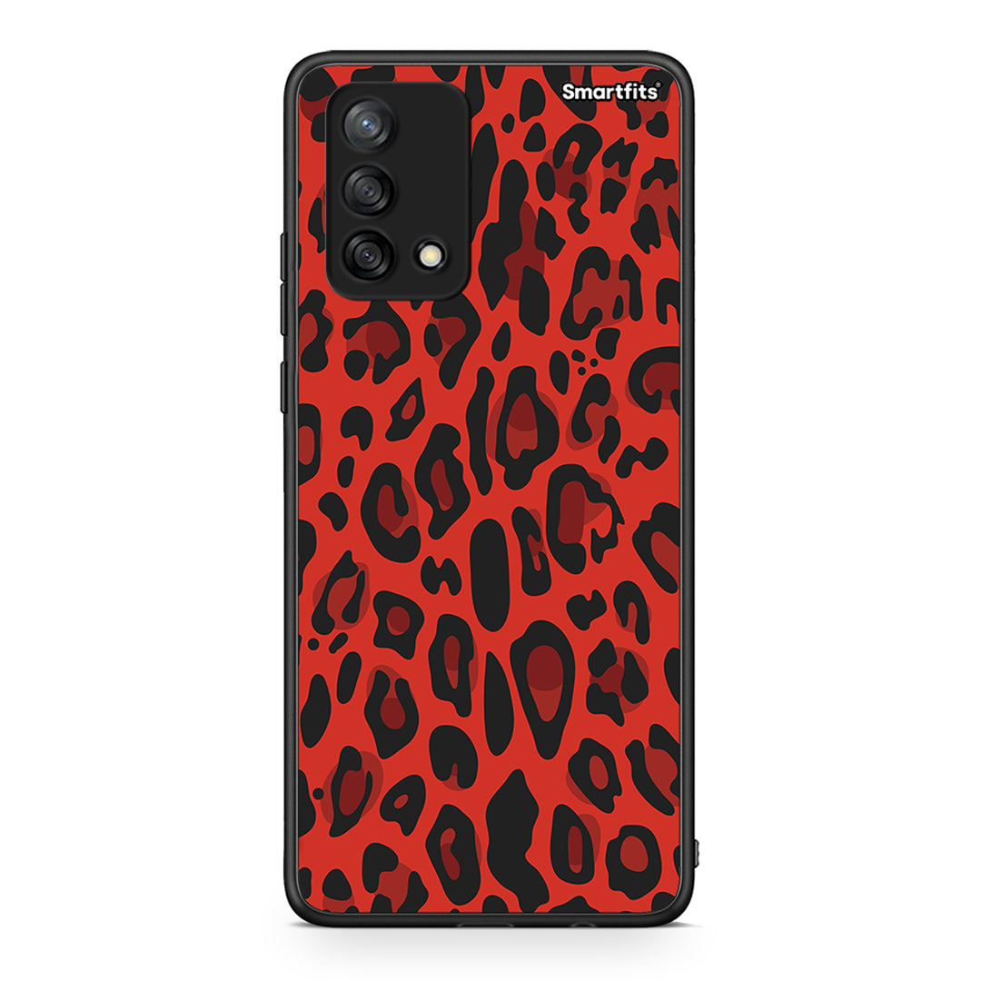 4 - Oppo A74 4G Red Leopard Animal case, cover, bumper