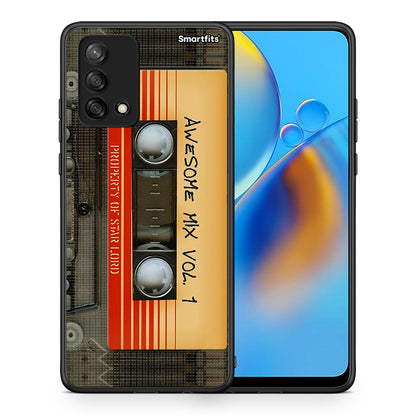 Θήκη Oppo A74 4G Awesome Mix από τη Smartfits με σχέδιο στο πίσω μέρος και μαύρο περίβλημα | Oppo A74 4G Awesome Mix case with colorful back and black bezels