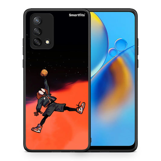 Θήκη Oppo A74 4G Basketball Hero από τη Smartfits με σχέδιο στο πίσω μέρος και μαύρο περίβλημα | Oppo A74 4G Basketball Hero case with colorful back and black bezels