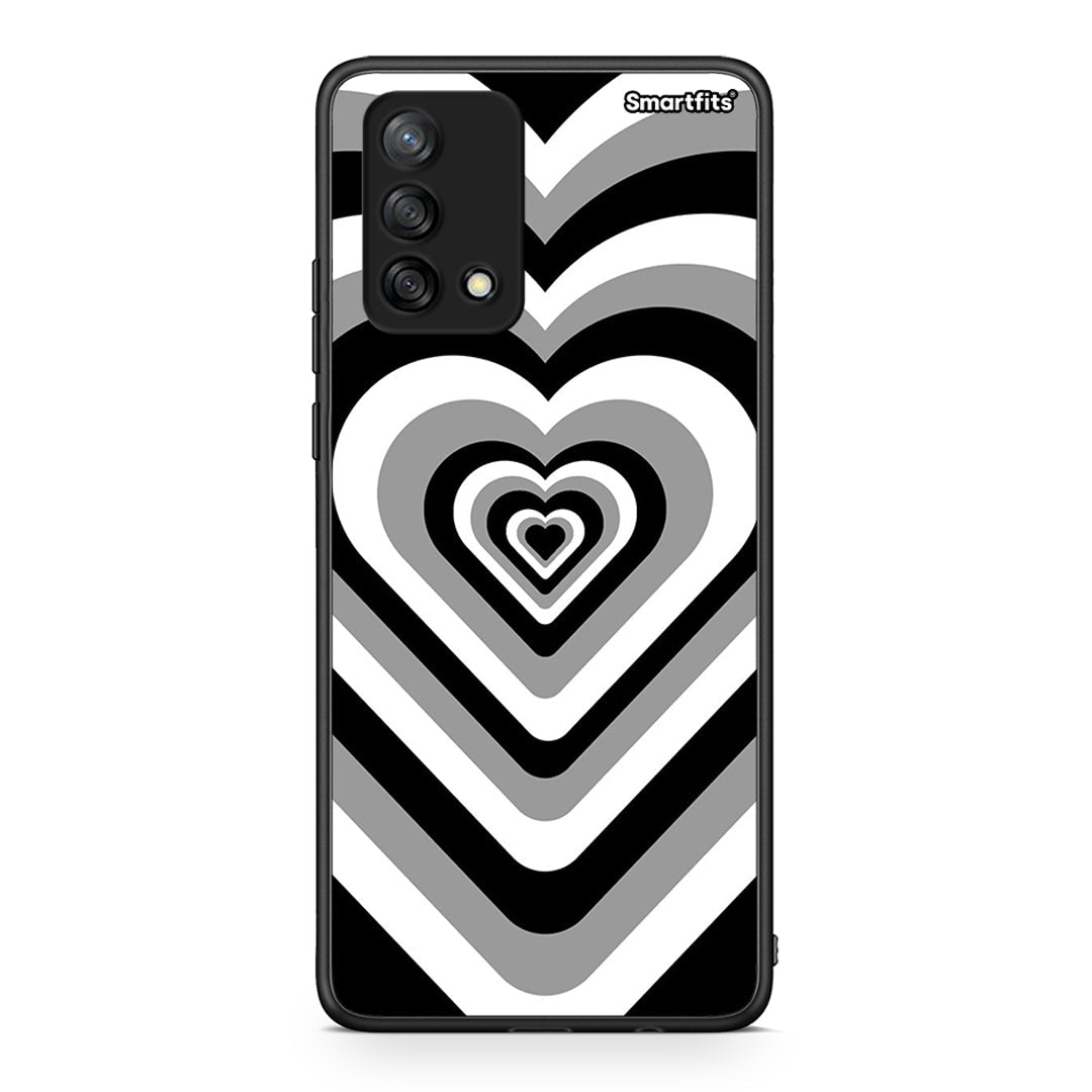 Oppo A74 4G Black Hearts θήκη από τη Smartfits με σχέδιο στο πίσω μέρος και μαύρο περίβλημα | Smartphone case with colorful back and black bezels by Smartfits