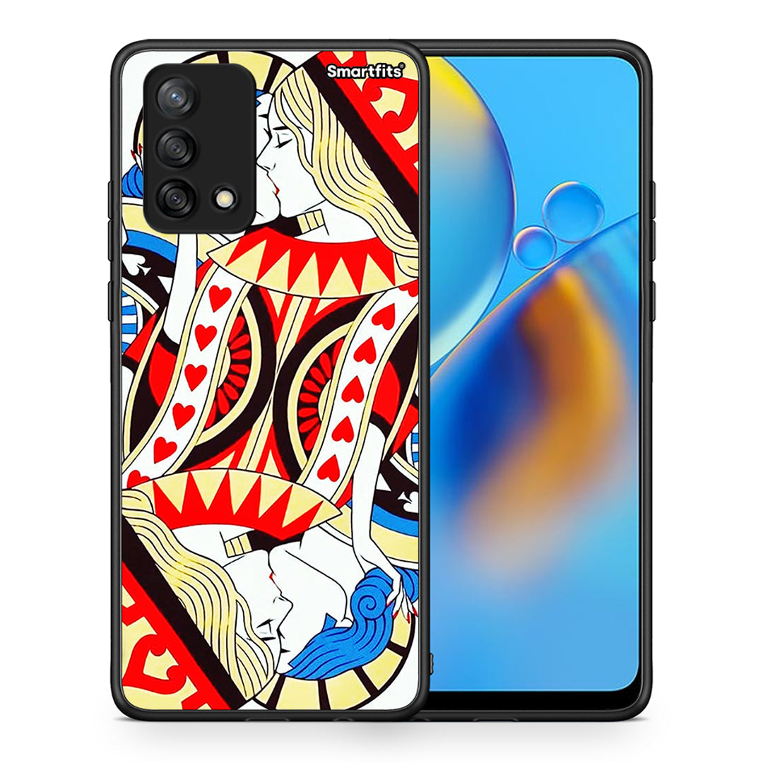 Θήκη Oppo A74 4G Card Love από τη Smartfits με σχέδιο στο πίσω μέρος και μαύρο περίβλημα | Oppo A74 4G Card Love case with colorful back and black bezels