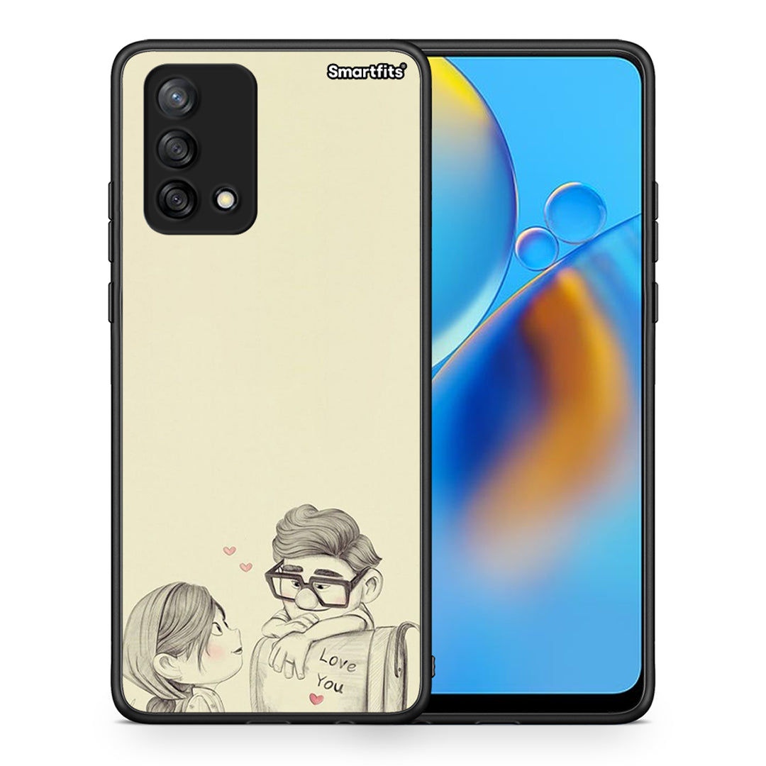 Θήκη Oppo A74 4G Carl And Ellie από τη Smartfits με σχέδιο στο πίσω μέρος και μαύρο περίβλημα | Oppo A74 4G Carl And Ellie case with colorful back and black bezels