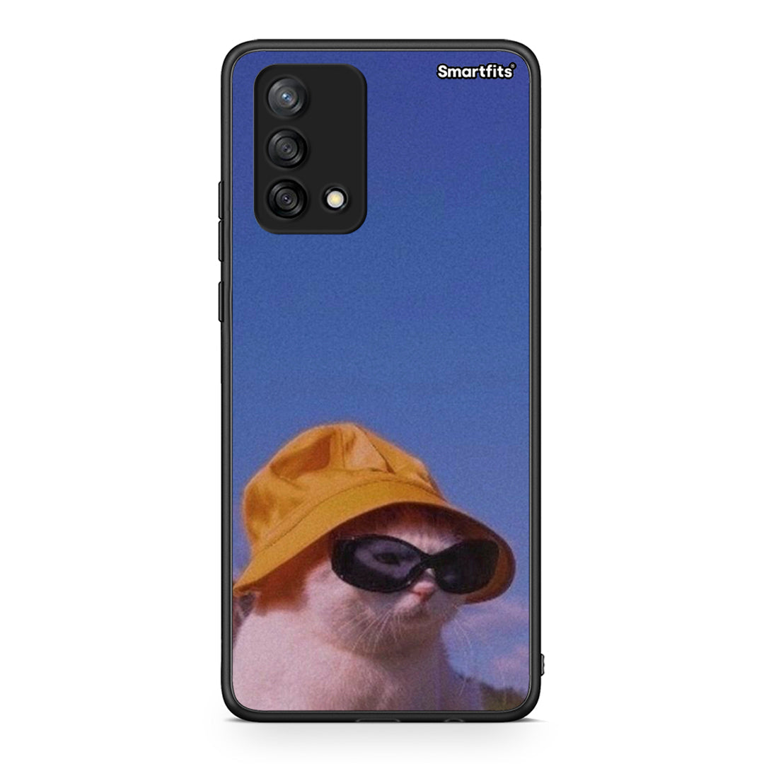 Oppo A74 4G Cat Diva θήκη από τη Smartfits με σχέδιο στο πίσω μέρος και μαύρο περίβλημα | Smartphone case with colorful back and black bezels by Smartfits